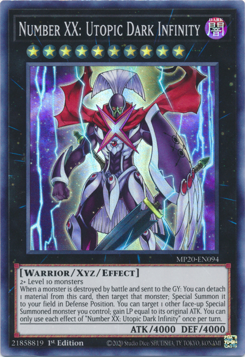 Number XX: Utopic Dark Infinity [MP20-EN094] Super Rare 