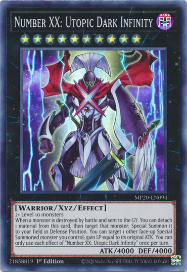 Number XX: Utopic Dark Infinity [MP20-EN094] Super Rare 
