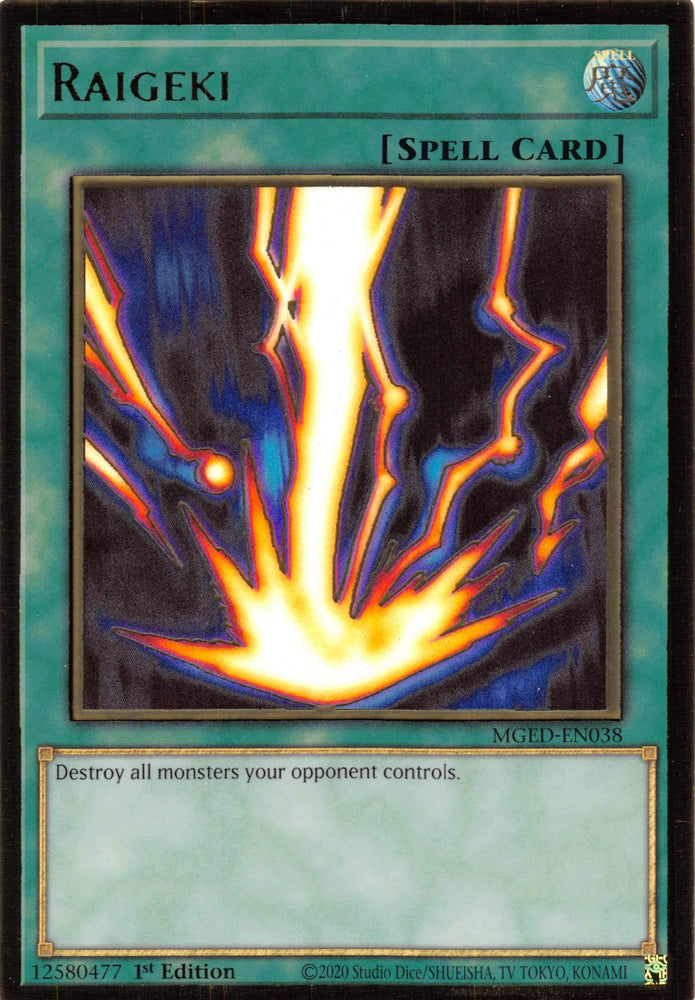 Raigeki [MGED-EN038] Gold Rare 