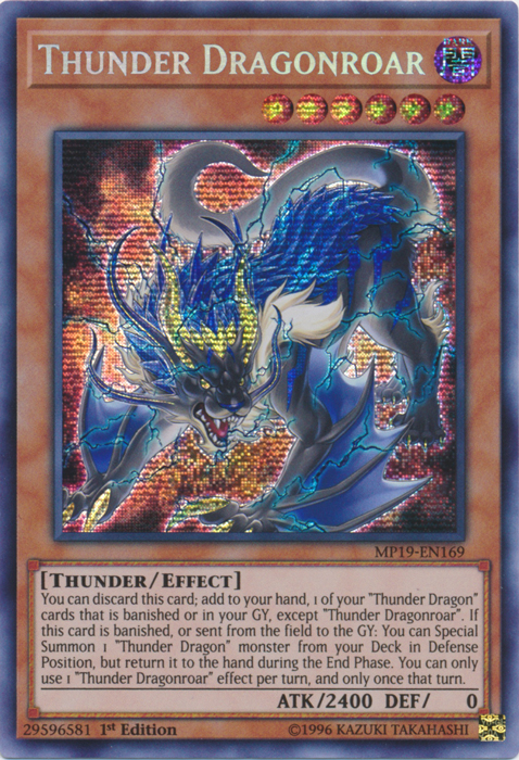 Thunder Dragonroar [MP19-EN169] Prismatic Secret Rare 