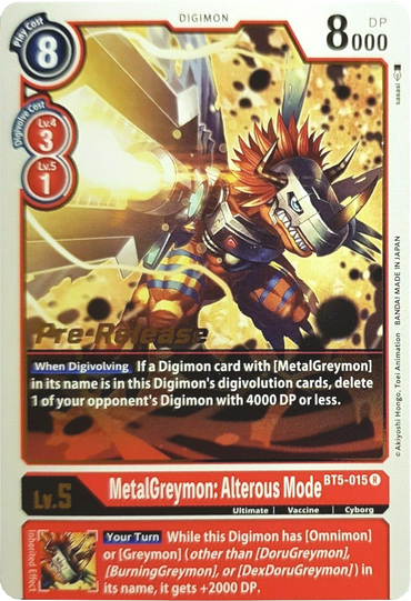 MetalGreymon: Alterous Mode [BT5-015] [Battle of Omni Pre-Release Promos] 