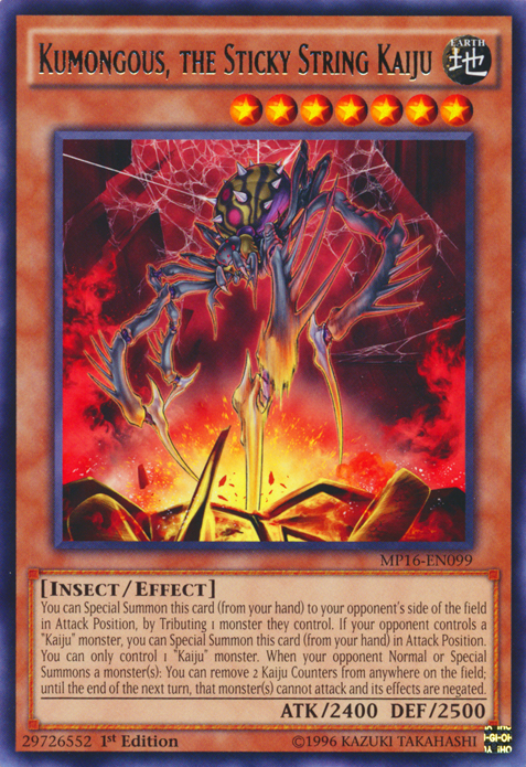 Kumongous, the Sticky String Kaiju [MP16-EN099] Rare 