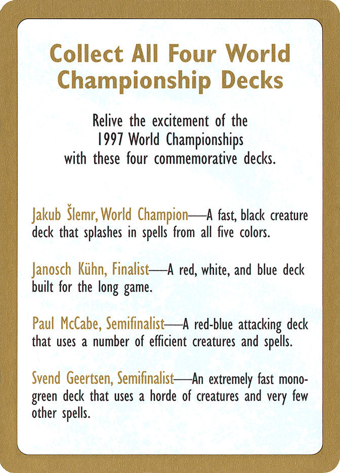 1997 World Championships Ad [World Championship Decks 1997] 