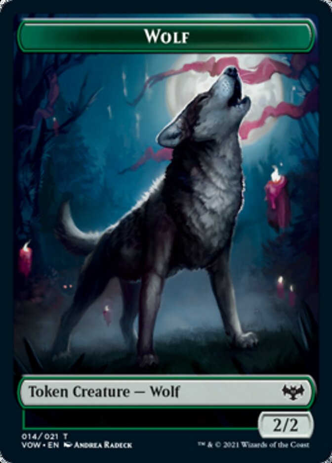 Zombie (008) // Wolf (014) Double-Sided Token [Innistrad: Crimson Vow Tokens] 