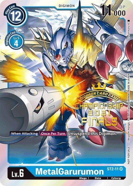 MetalGarurumon [ST2-11] (2021 Championship Finals Event Pack Alt-Art Gold Stamp Set) [Starter Deck: Cocytus Blue Promos] 