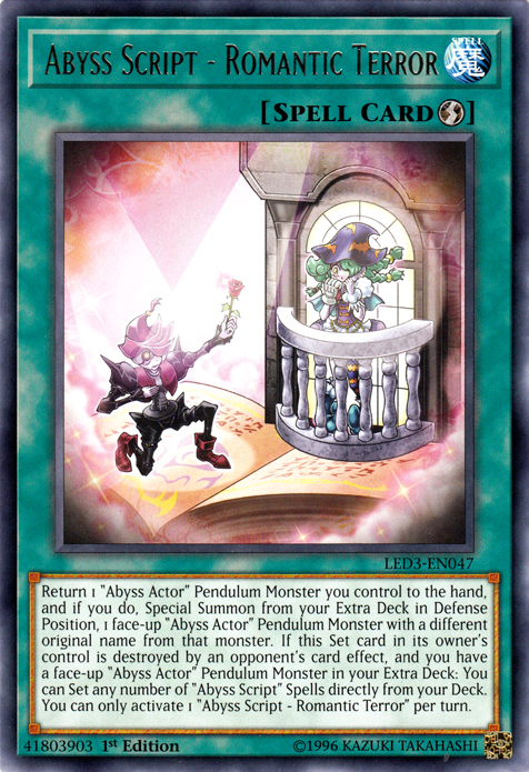 Abyss Script - Romantic Terror [LED3-EN047] Rare 