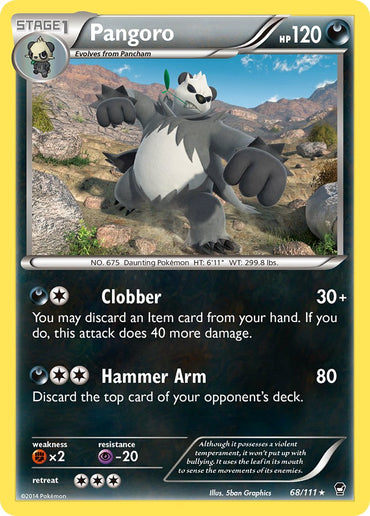 Pangoro (68/111) (Theme Deck Exclusive) [XY: Furious Fists]