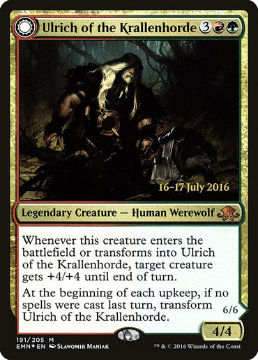 Ulrich of the Krallenhorde // Ulrich, Uncontested Alpha [Eldritch Moon Prerelease Promos] 