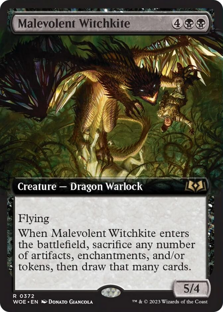 Malevolent Witchkite (Extended Art) [Wilds of Eldraine] 