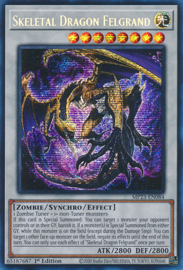 Skeletal Dragon Felgrand [MP23-EN084] Prismatic Secret Rare 