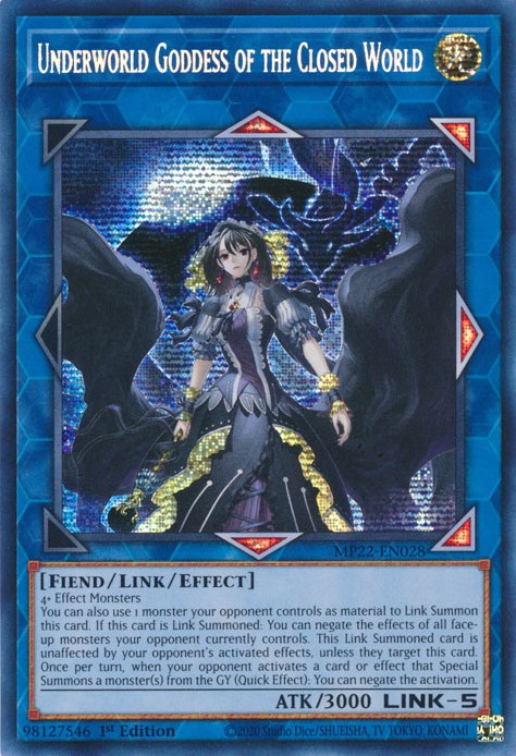 Underworld Goddess of the Closed World [MP22-EN028] Prismatic Secret Rare 