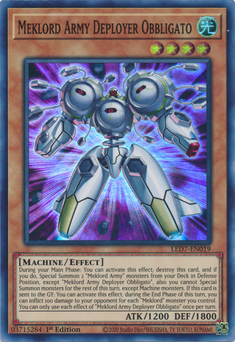Meklord Army Deployer Obbligato [LED7-EN019] Super Rare 