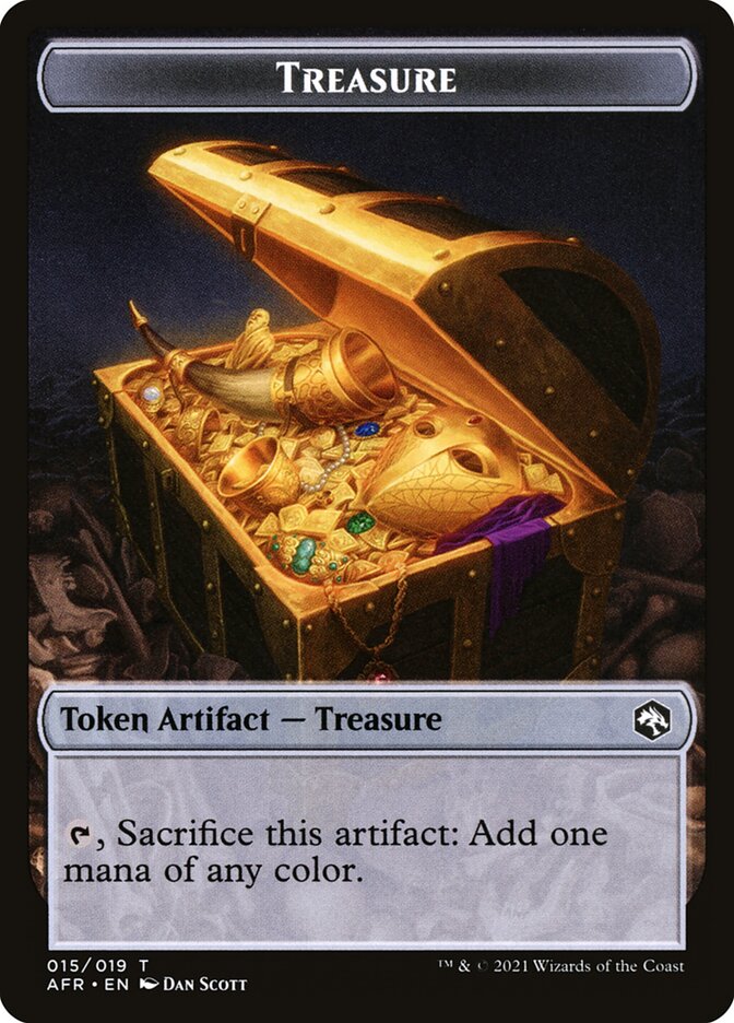 Clue // Treasure Double-Sided Token [Dungeons &amp; Dragons: Adventures in the Forgotten Realms Commander Tokens] 