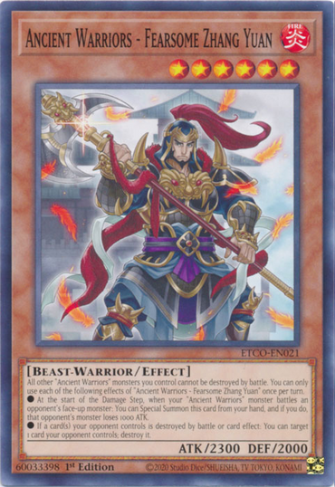 Ancient Warriors - Fearsome Zhang Yuan [ETCO-EN021] Common 