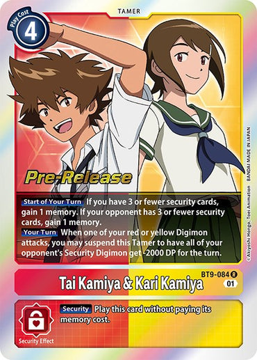 Tai Kamiya &amp; Kari Kamiya [BT9-084] [X Record Pre-Release Promos] 