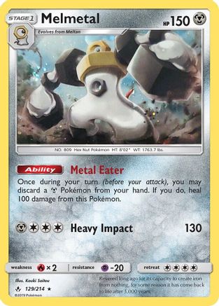 Melmetal (129/214) (Cosmos Holo) [Sun & Moon: Unbroken Bonds]