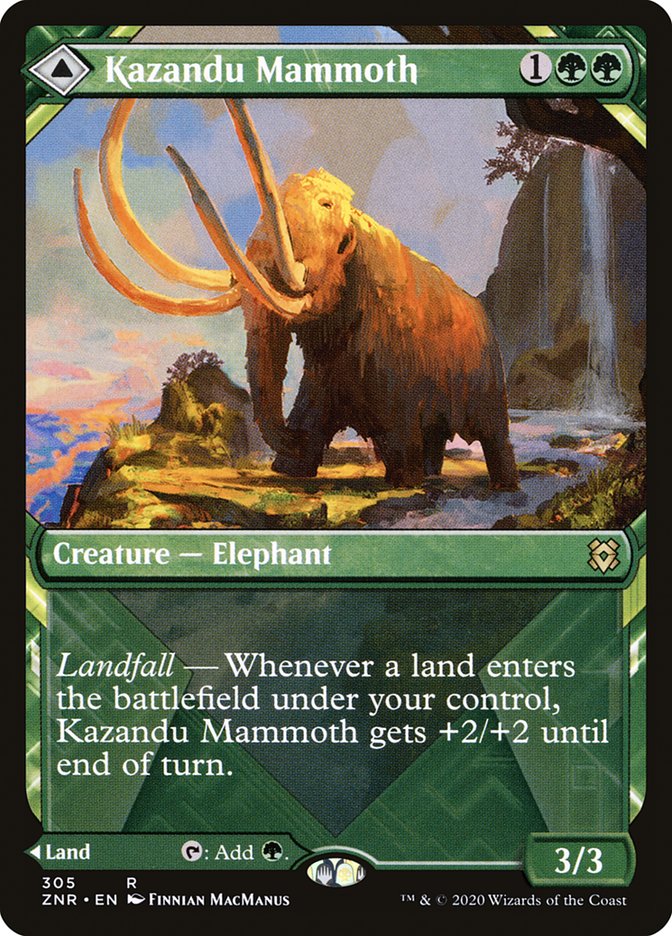 Kazandu Mammoth // Kazandu Valley (Showcase) [Zendikar Rising] 