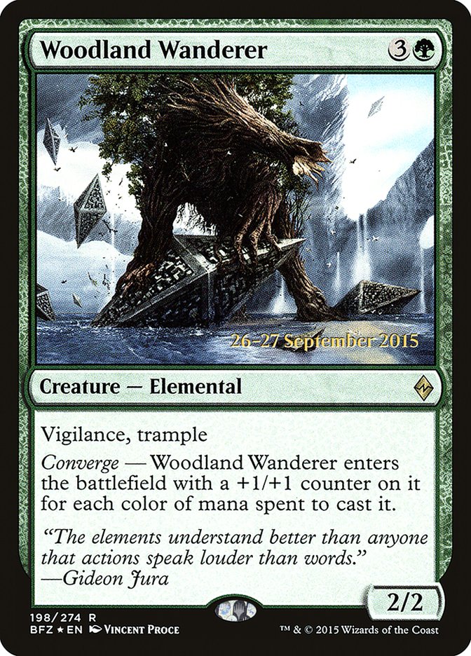 Woodland Wanderer [Battle for Zendikar Prerelease Promos] 