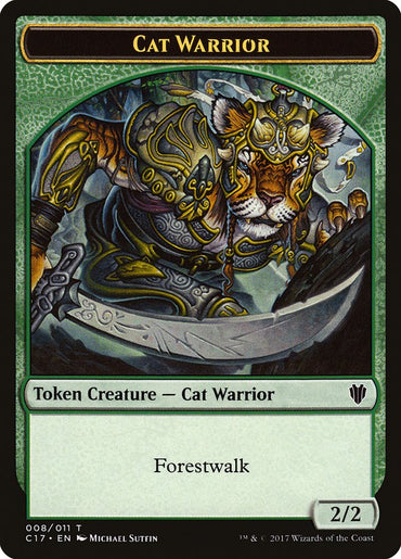 Cat Warrior (008) // Rat (003) Double-Sided Token [Commander 2017 Tokens] 