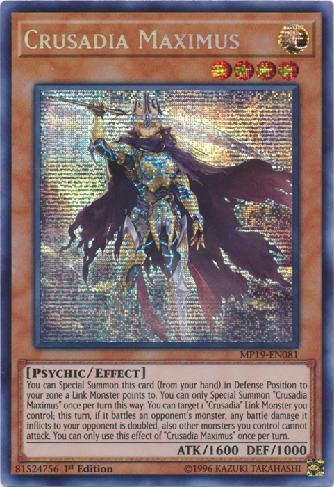 Crusady Maximus [MP19-EN081] Prismatic Secret Rare 