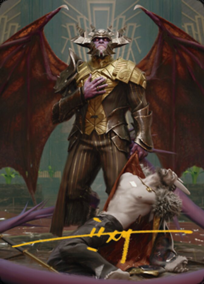 Ob Nixilis, the Adversary 1 Art Card (Gold-Stamped Signature) [Streets of New Capenna Art Series] 