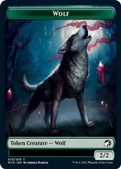 Rhino // Wolf Double-Sided Token [Innistrad: Midnight Hunt Commander Tokens] 