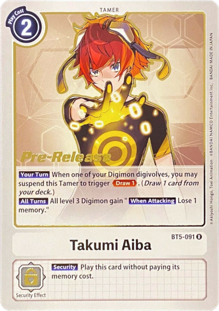 Takumi Aiba [BT5-091] [Battle of Omni Pre-Release Promos] 