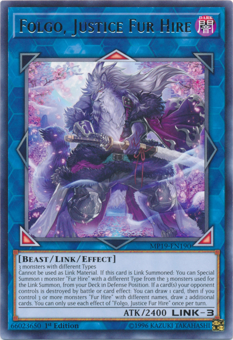 Folgo, Justice Fur Hire [MP19-EN190] Rare 