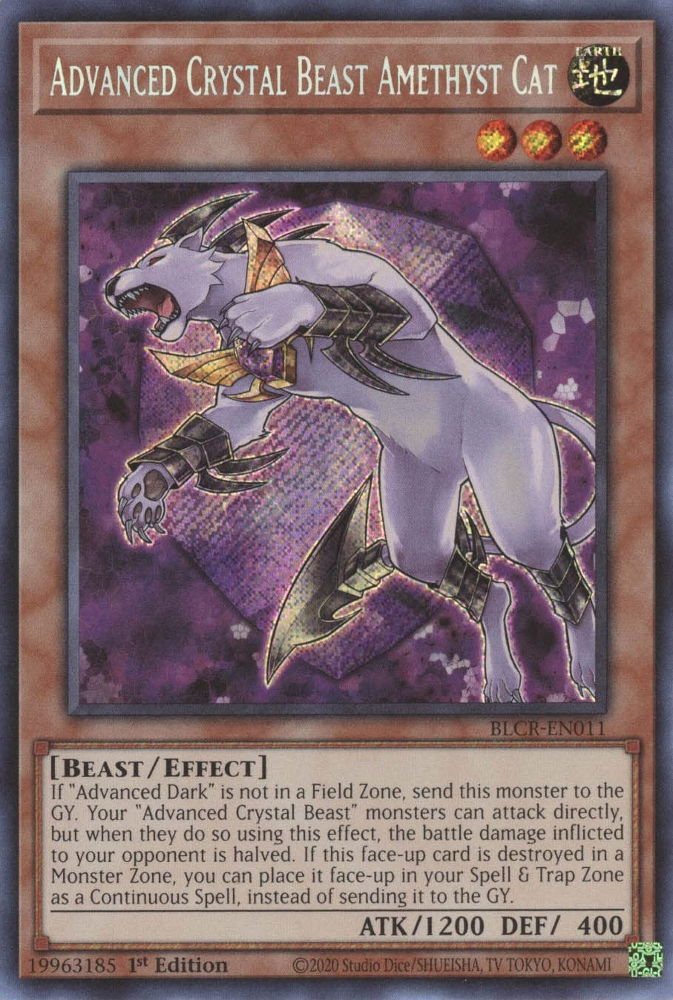Advanced Crystal Beast Amethyst Cat [BLCR-EN011] Secret Rare 