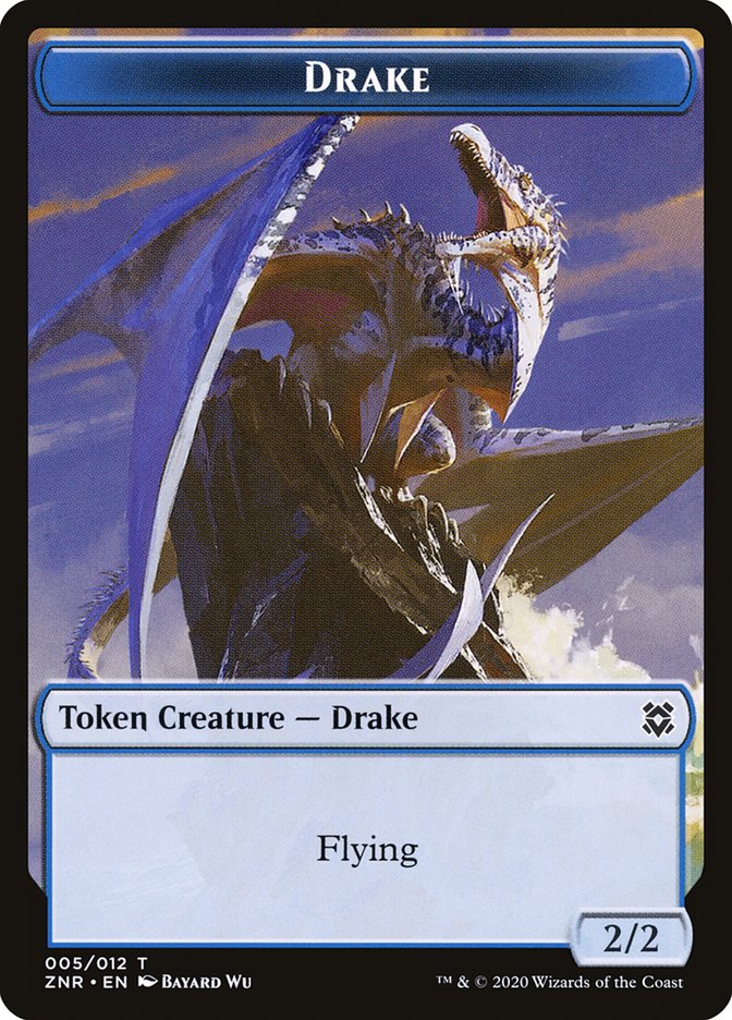 Construct // Drake Double-Sided Token [Zendikar Rising Tokens] 