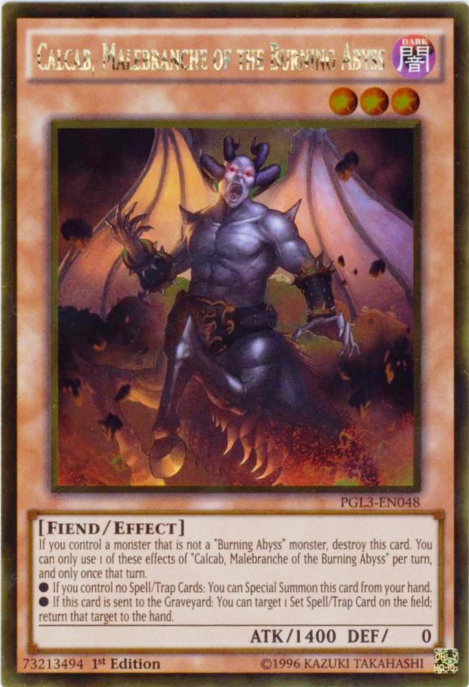 Calcab, Malebranche of the Burning Abyss [PGL3-EN048] Gold Rare 