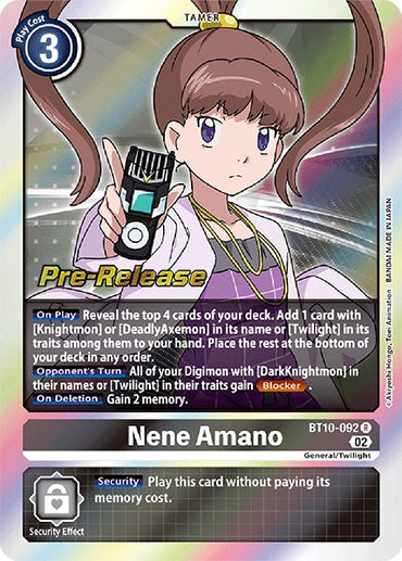 Nene Amano [BT10-092] [Xros Encounter Pre-Release Cards] 