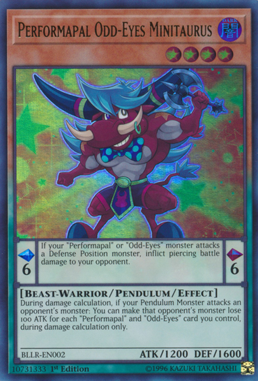 Performapal Odd-Eyes Minitaurus [BLLR-EN002] Ultra Rare 