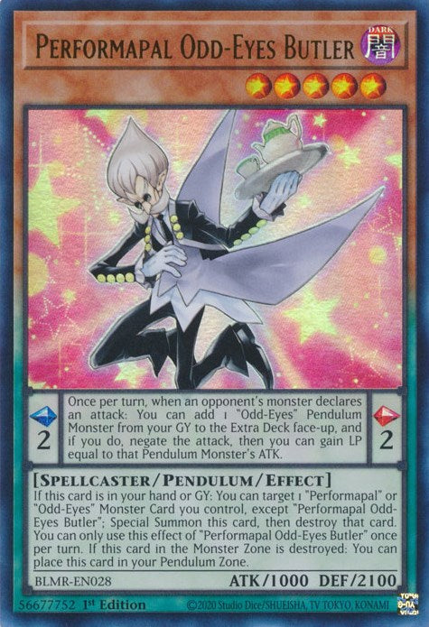 Performapal Odd-Eyes Butler [BLMR-EN028] Ultra Rare 
