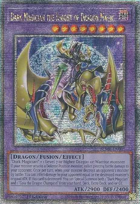 Dark Magician the Knight of Dragon Magic [BLMR-EN001] Quarter Century Secret Rare 