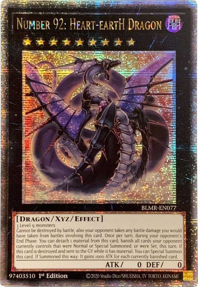Number 92: Heart-eartH Dragon [BLMR-EN077] Quarter Century Secret Rare 