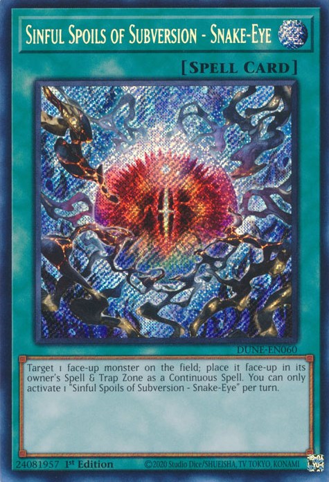 Sinful Spoils of Subversion - Snake-Eye [DUNE-EN060] Secret Rare 