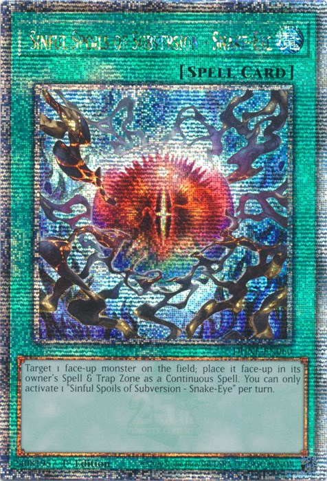 Sinful Spoils of Subversion - Snake-Eye [DUNE-EN060] Quarter Century Secret Rare 