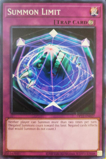 Summon Limit [OP22-EN027] Common 