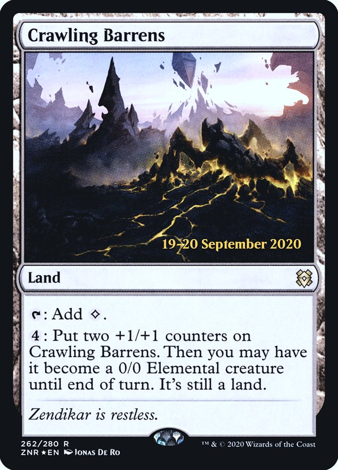 Crawling Barrens [Zendikar Rising Prerelease Promos] 