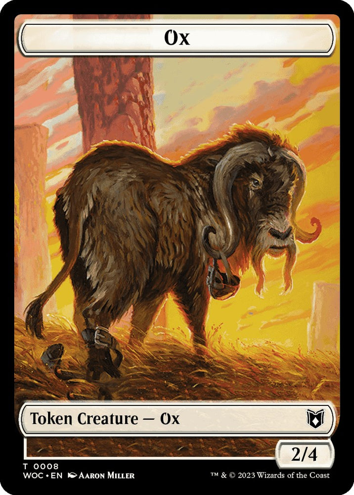 Ox // Human Soldier Double-Sided Token [Wilds of Eldraine Commander Tokens] 