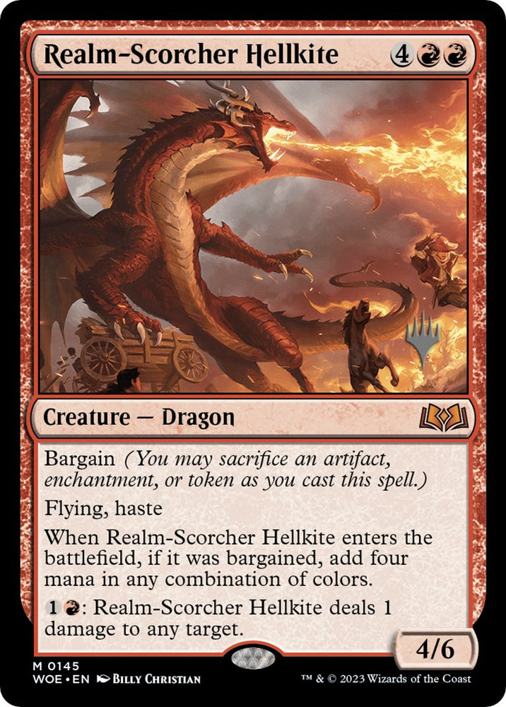 Realm-Scorcher Hellkite (Promo Pack) [Wilds of Eldraine Promos]