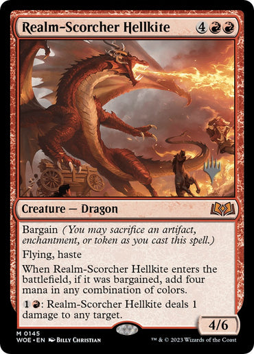 Realm-Scorcher Hellkite (Promo Pack) [Wilds of Eldraine Promos]