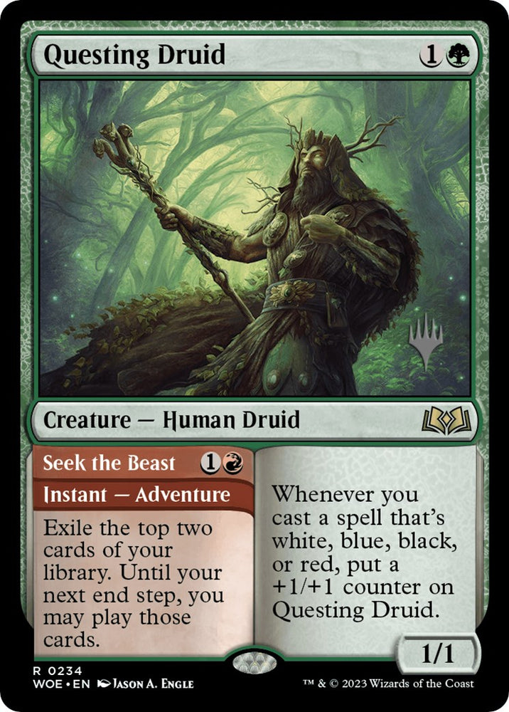 Questing Druid (Promo Pack) [Wilds of Eldraine Promos] 