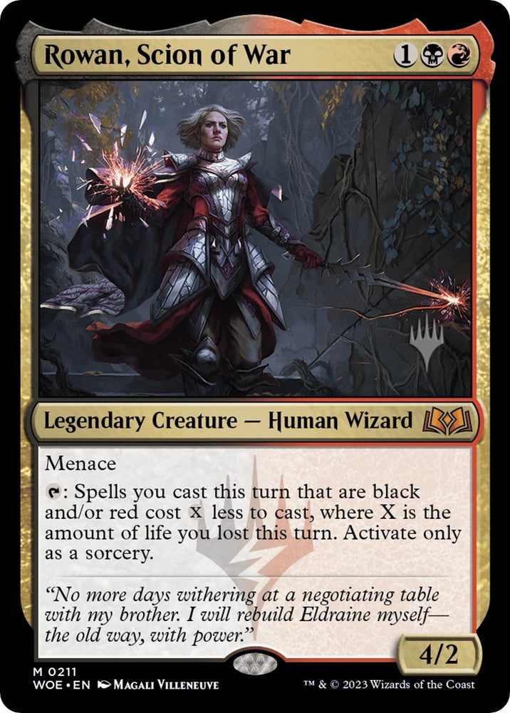 Rowan, Scion of War (Promo Pack) [Wilds of Eldraine Promos] 