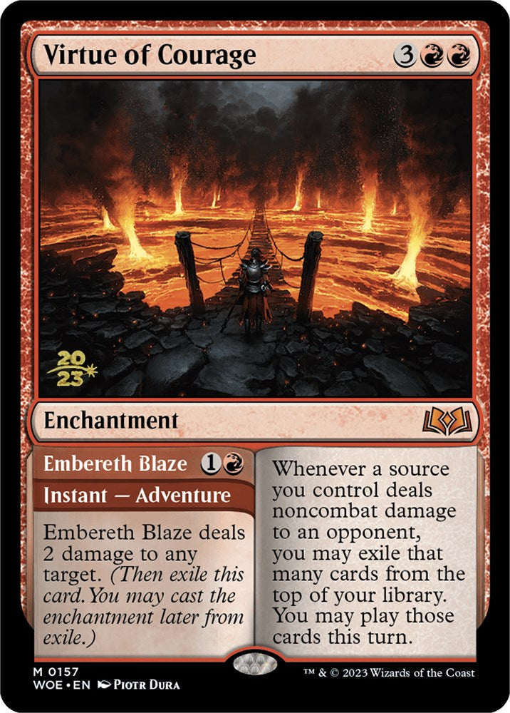 Virtue of Courage //Embereth Blaze (Promo Pack) [Wilds of Eldraine Promos] 