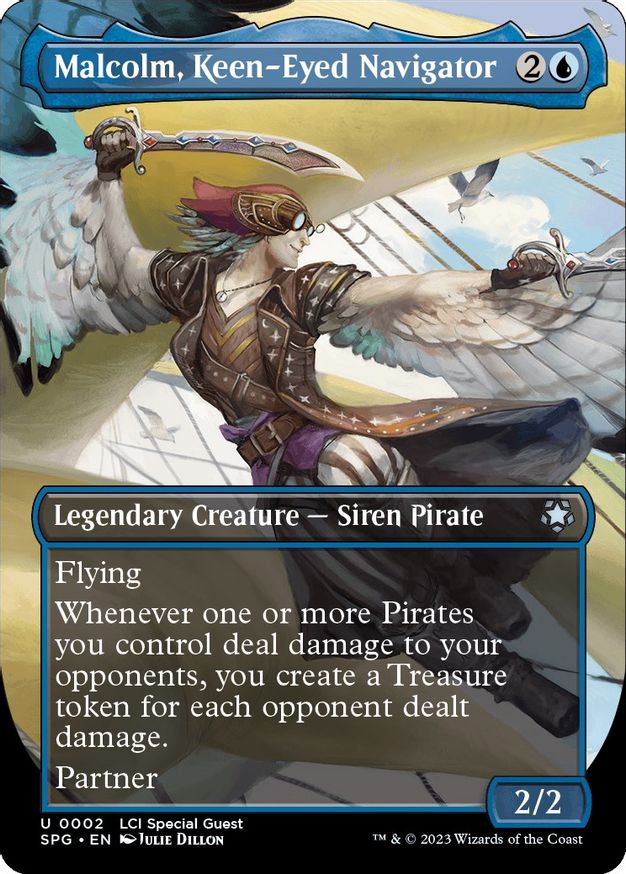 Malcolm, Keen-Eyed Navigator (Borderless) [The Lost Caverns of Ixalan Special Guests] 