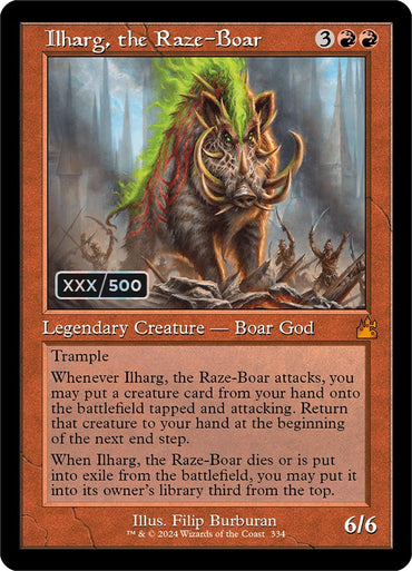 Ilharg, the Raze-Boar (Retro) (Serialized) [Ravnica Remastered] 