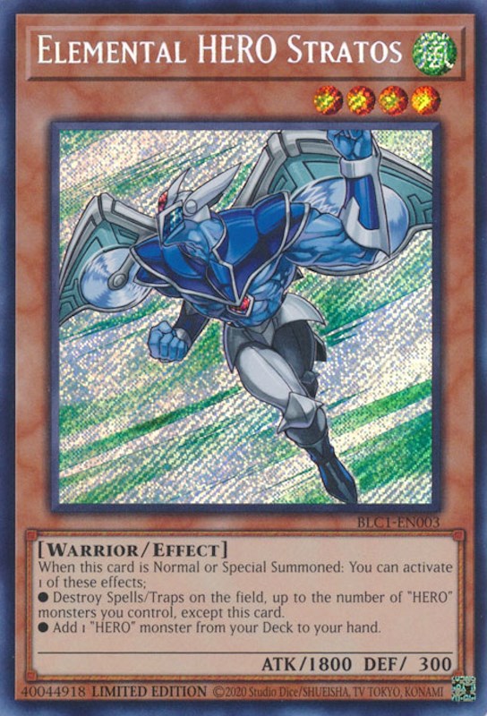 Elemental HERO Stratos [BLC1-EN003] Secret Rare 
