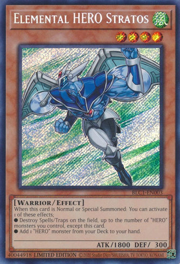 Elemental HERO Stratos [BLC1-EN003] Secret Rare 